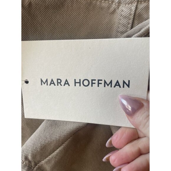 NWT Mara Hoffman Amal Beige Oatmeal Denim Cropped Top Tank Size 4 - Picture 10 of 12